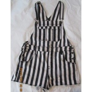 Hot Topic Black and White Striped Romper